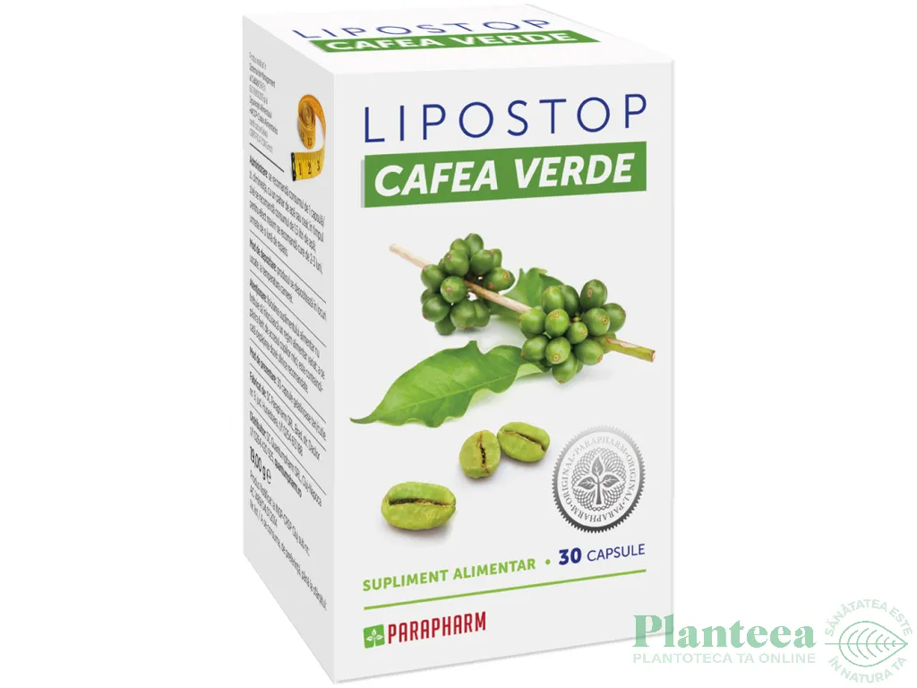 Lipostop cafea verde 30cps - PARAPHARM