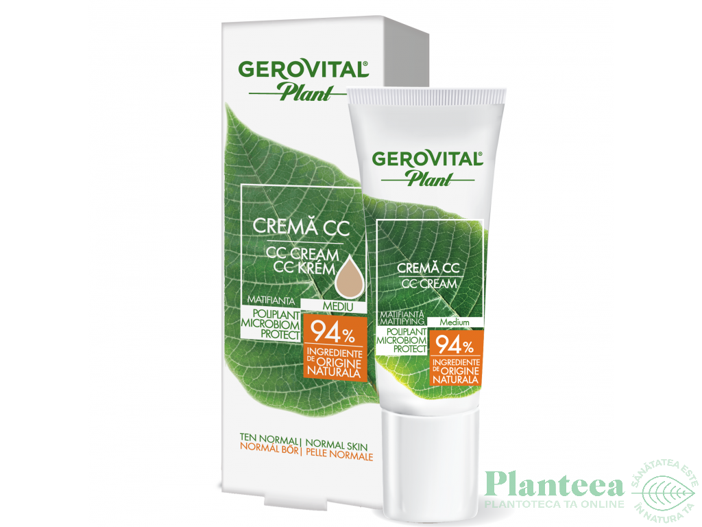 Crema CC nuanta mediu matifianta Microbiom Protect 30ml - GEROVITAL PLANT