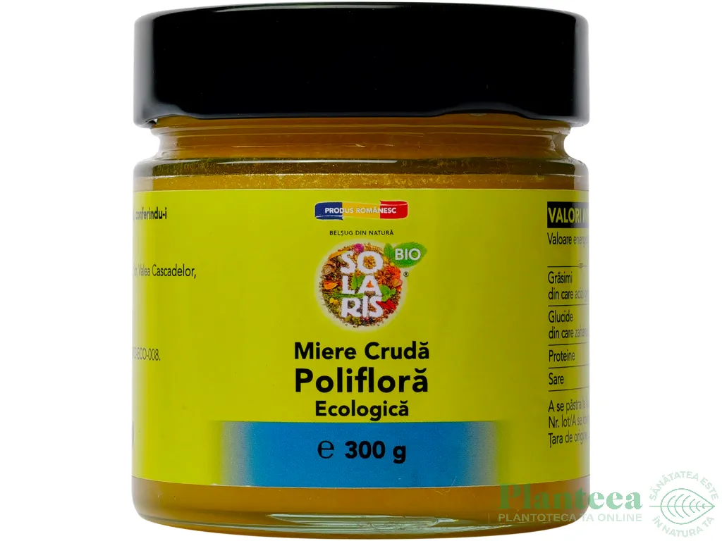 Miere poliflora cruda eco 300g - SOLARIS BIO