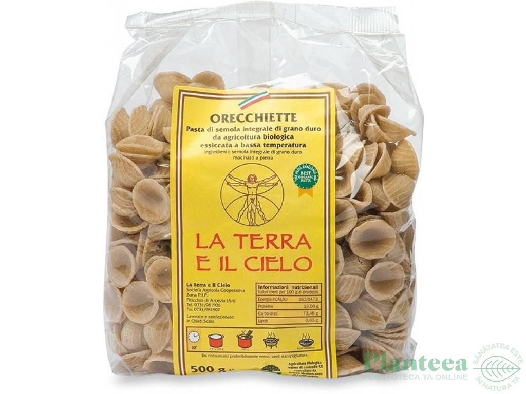 Paste orecchiette grau integral 500g - LA TERRA E IL CIELO