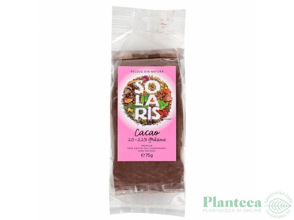 Cacao pulbere 22%grasimi 75g - SOLARIS