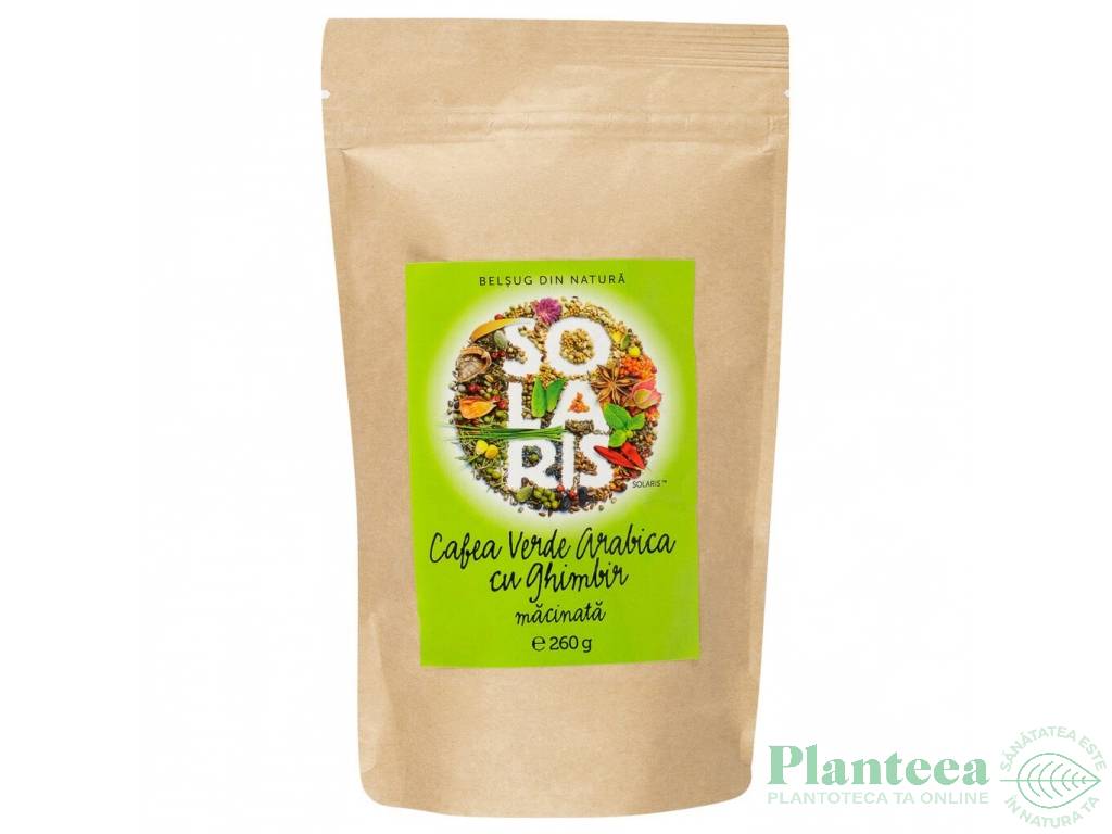 Cafea verde macinata arabica cu ghimbir 250g - SOLARIS PLANT