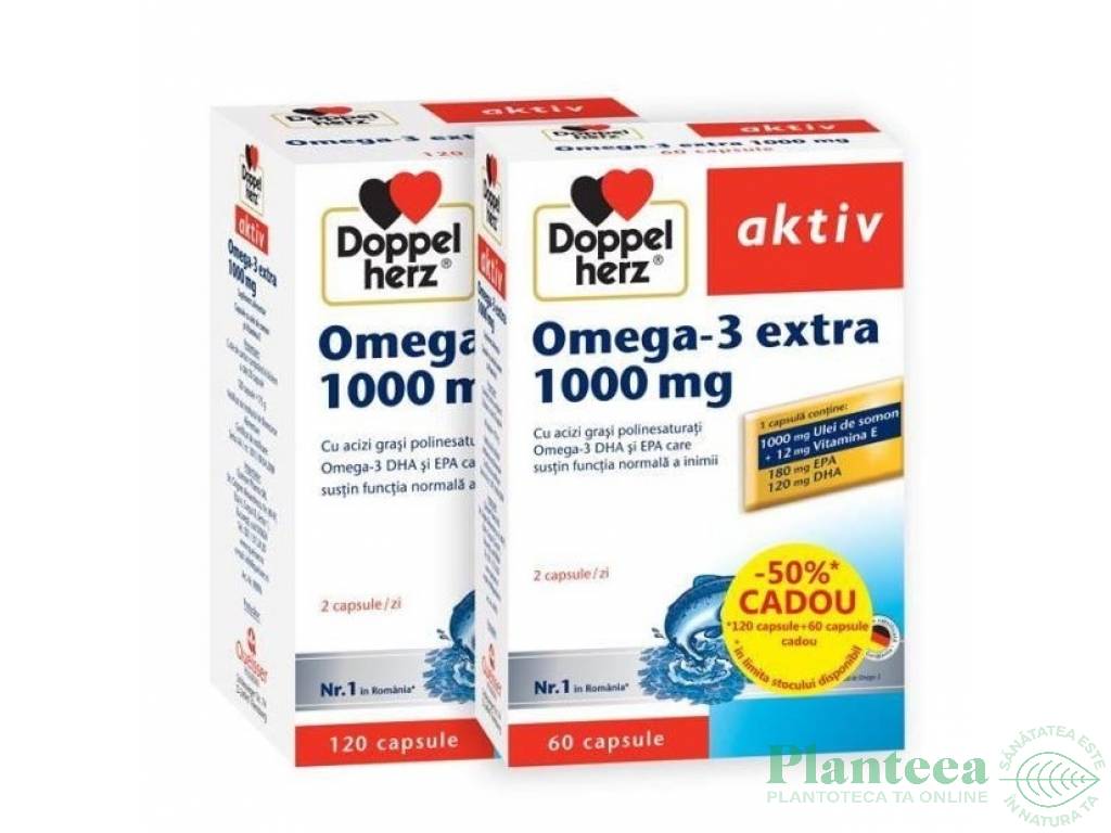 Pachet Omega3 extra 1000mg 120+60cps - DOPPEL HERZ