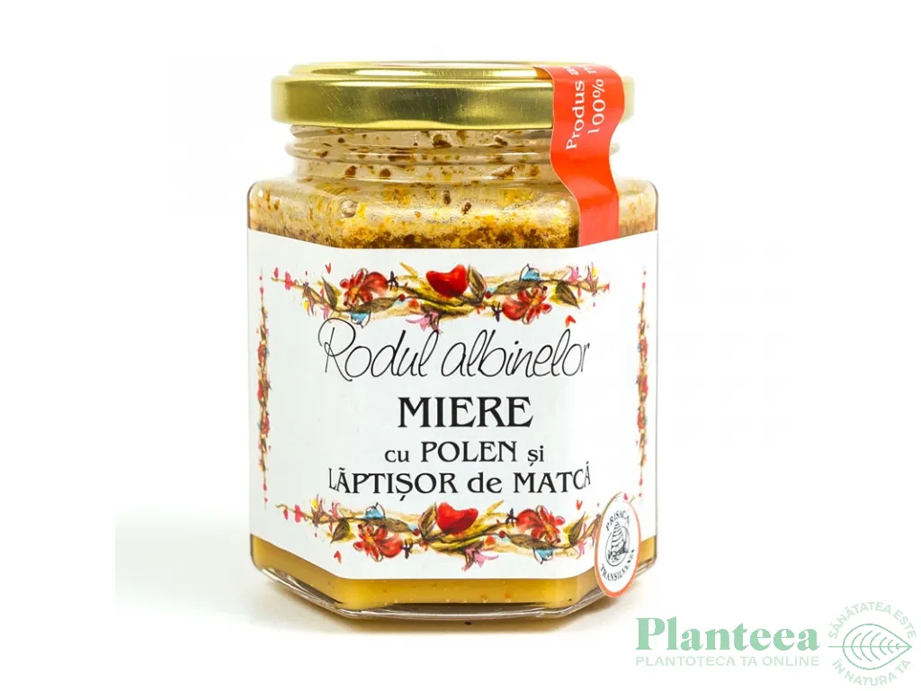 Miere cu polen laptisor matca 200g - PRISACA