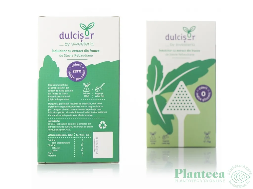 Indulcitor cristalizat frunze stevie rebaudiana 30pl - DULCISOR