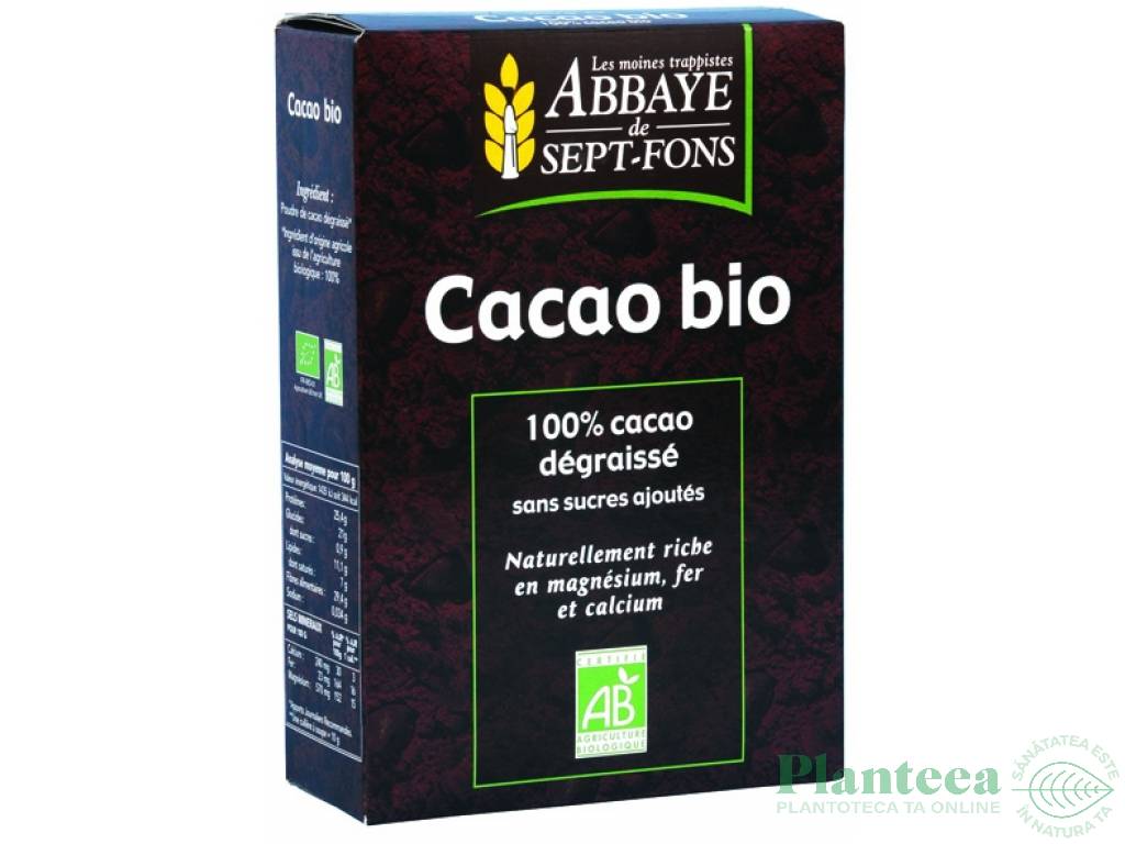 Cacao pulbere degresata bio 200g - ABBAYE