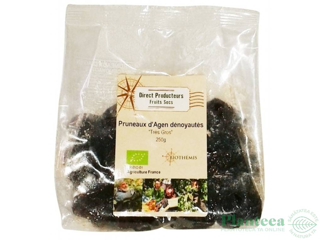 Prune uscate fara samburi eco 250g - BIOTHEMIS