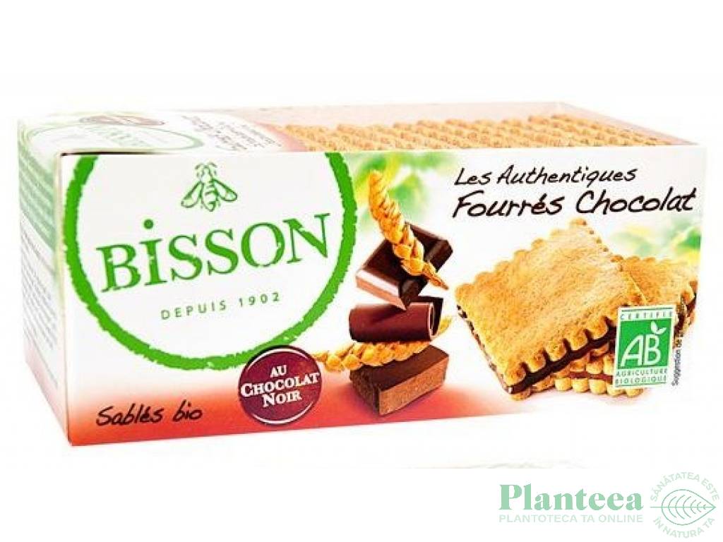 Biscuiti umpluti ciocolata neagra eco 190g - BISSON