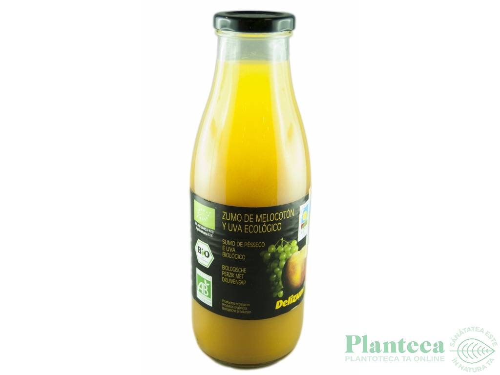 Suc piersica struguri eco 750ml - DELIZUM