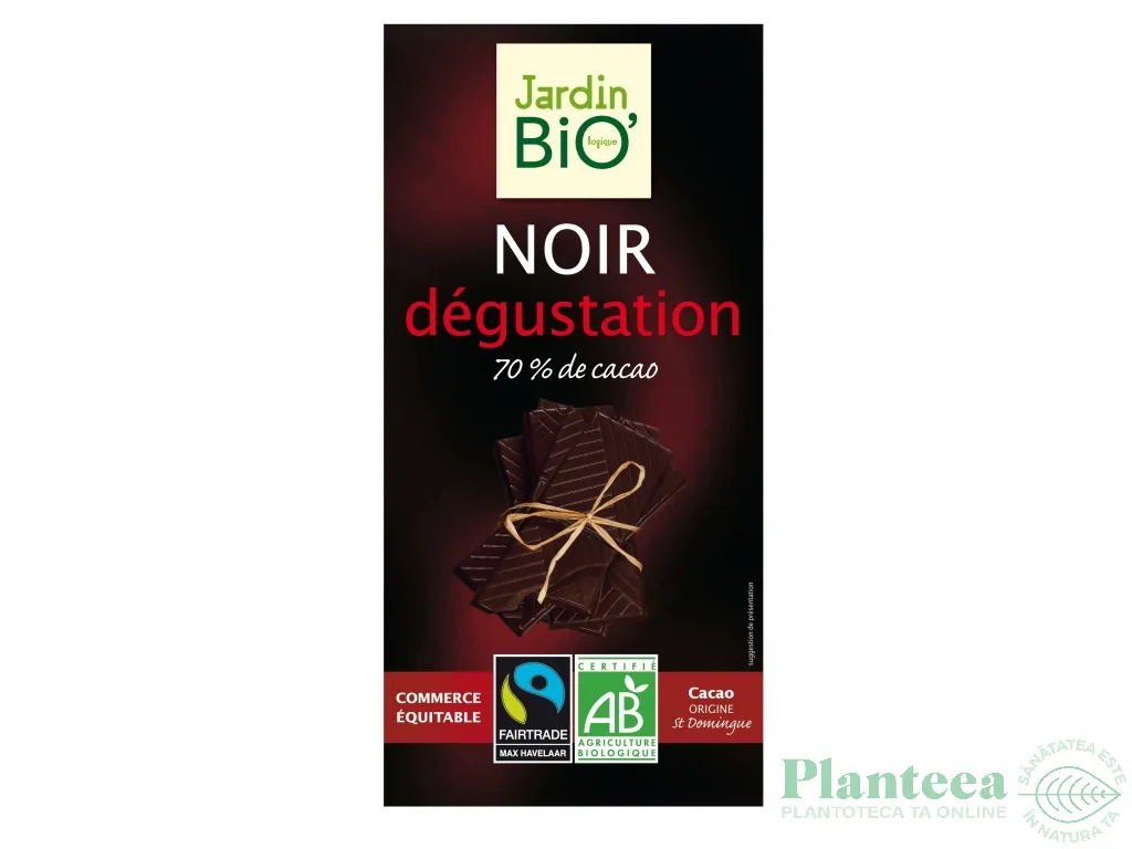 Ciocolata neagra 70%cacao degustation eco 100g - JARDIN BIO