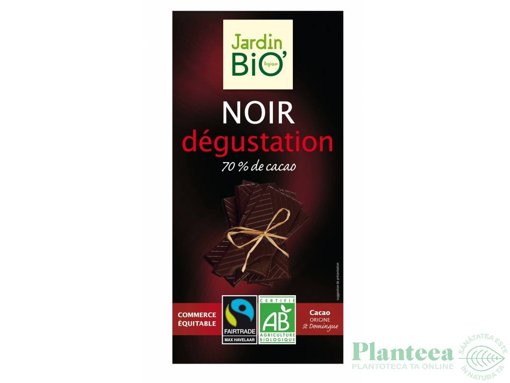 Ciocolata neagra 70%cacao degustation eco 100g - JARDIN BIO