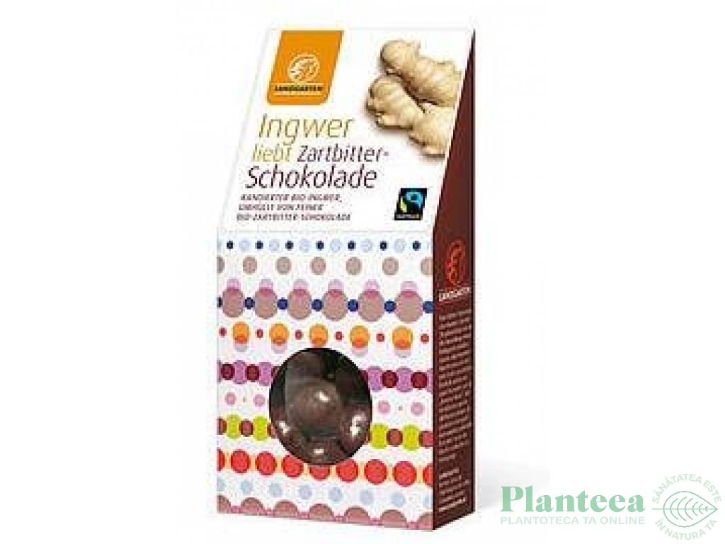 Boabe ghimbir confiat invelite ciocolata neagra eco 110g - LANDGARTEN