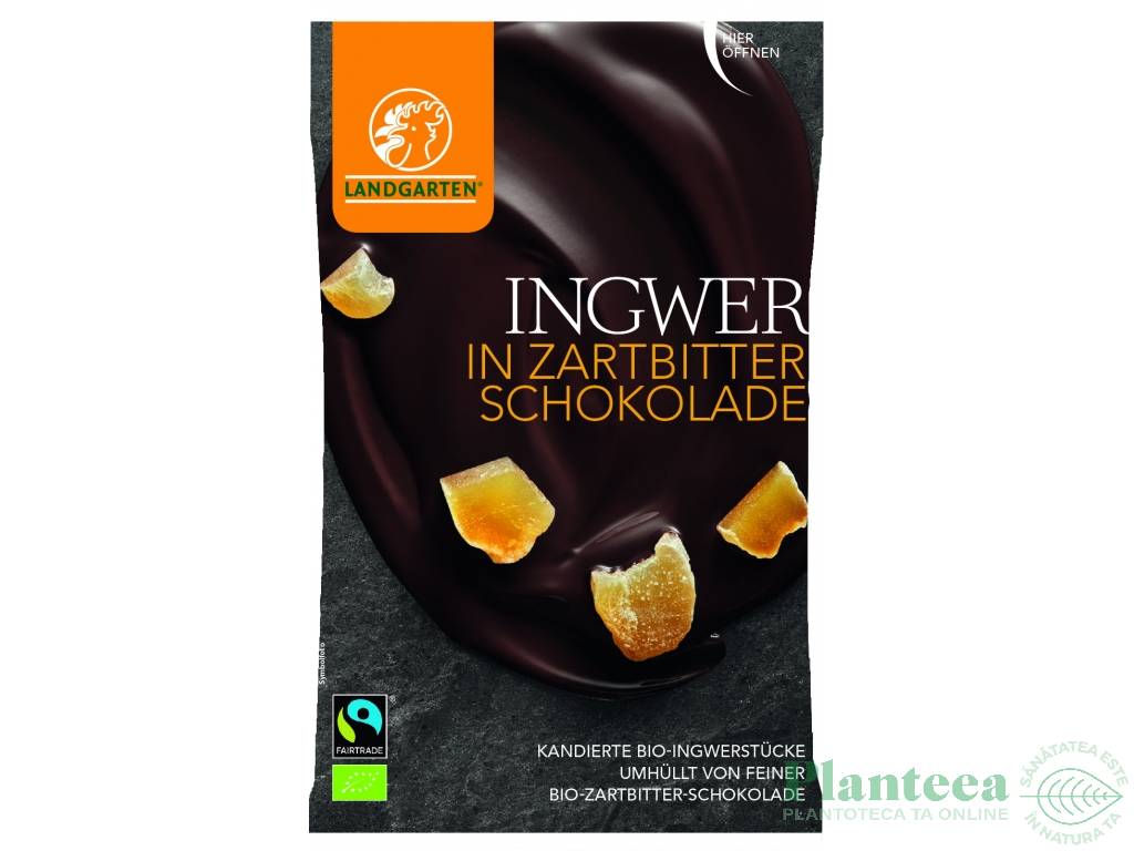 Boabe ghimbir confiat invelite ciocolata neagra eco 70g - LANDGARTEN