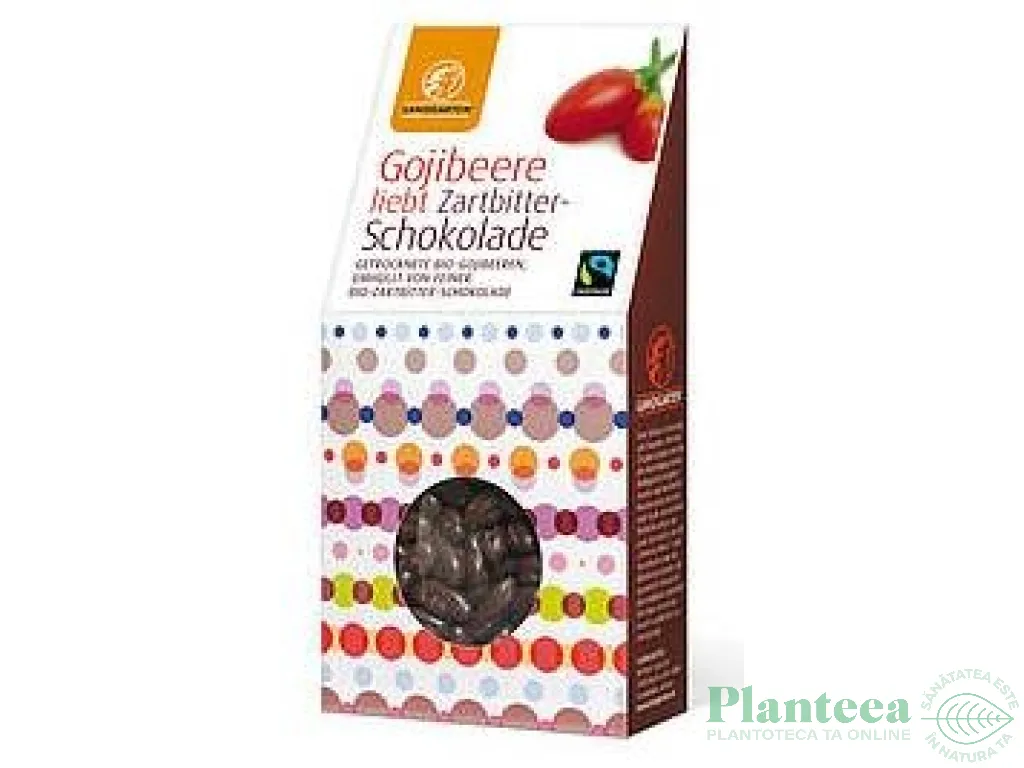 Boabe goji uscat invelite ciocolata neagra eco 90g - LANDGARTEN