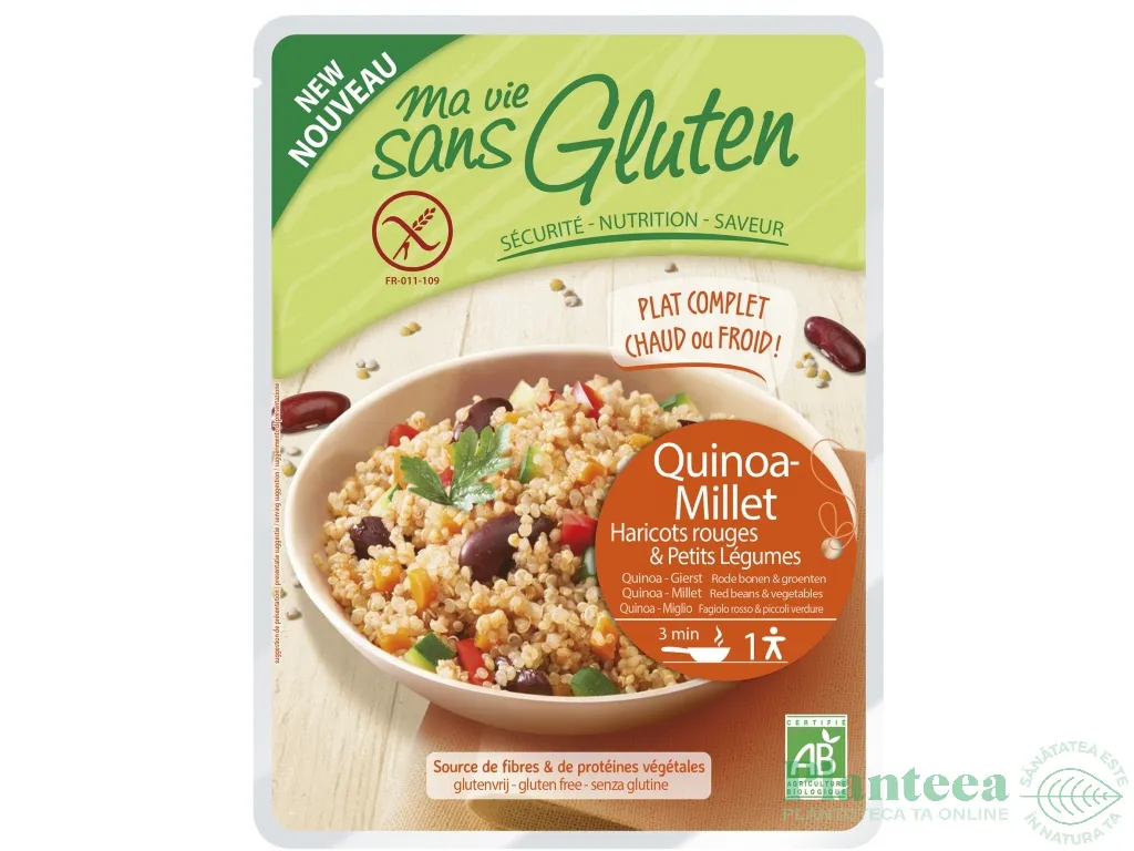 Mancarica quinoa mei fasole rosie legume eco 220g - MA VIE SANS GLUTEN