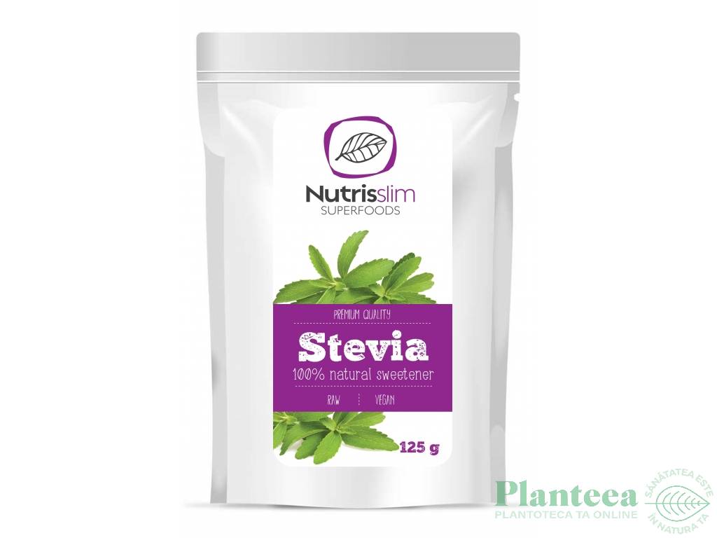 Stevia frunze indulcitor pulbere eco 125g - NUTRISSLIM