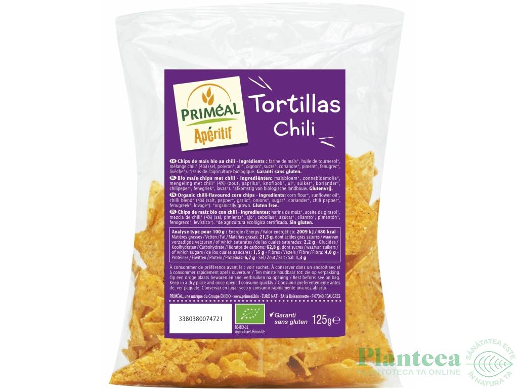 Chipsuri porumb chilli eco 125g - PRIMEAL