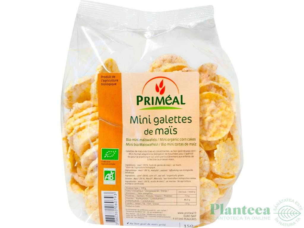 Minirondele expandate porumb cu sare eco 150g - PRIMEAL