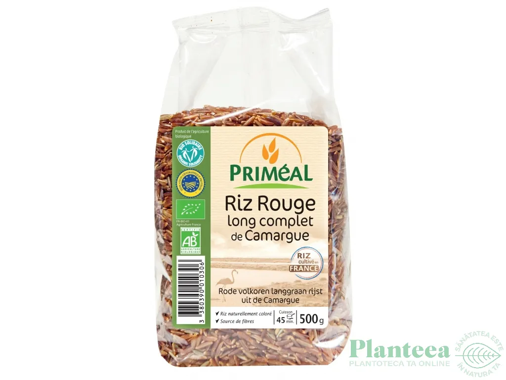 Orez rosu lung integral Camargue eco 500g - PRIMEAL