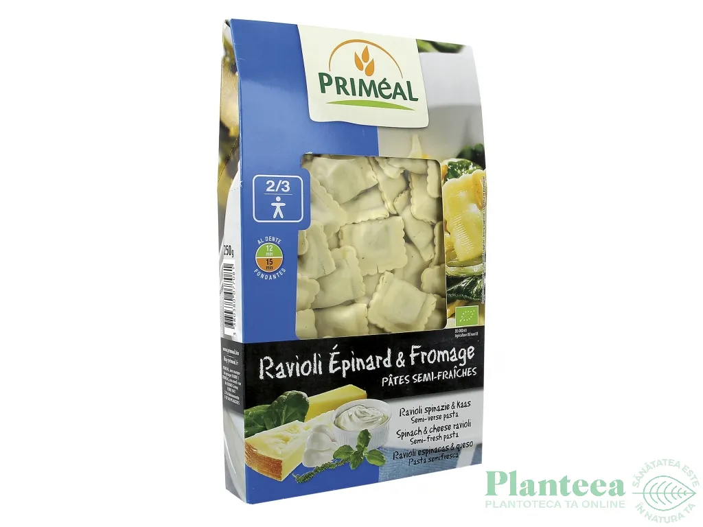 Paste ravioli grau spanac branza eco 250g - PRIMEAL