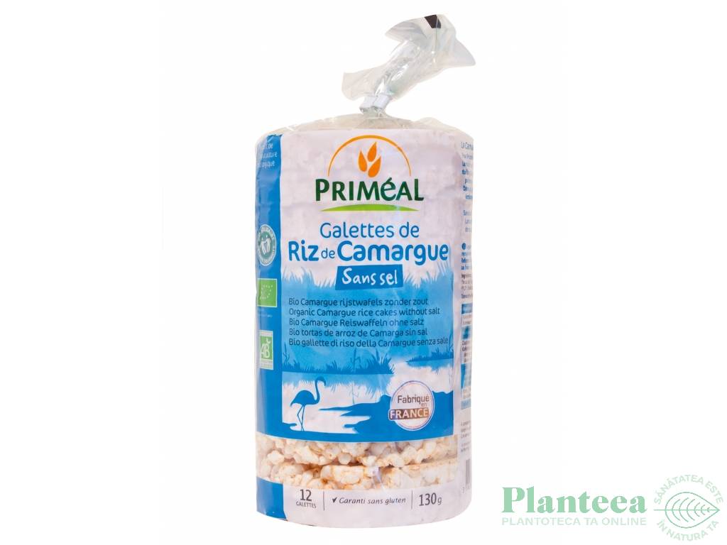 Rondele expandate orez Camargue fara sare 130g - PRIMEAL