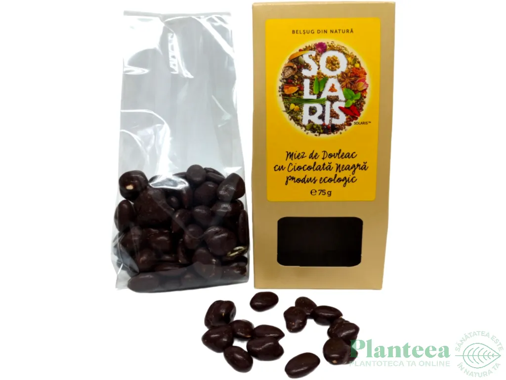 Boabe miez dovleac invelite ciocolata neagra eco 75g - SOLARIS