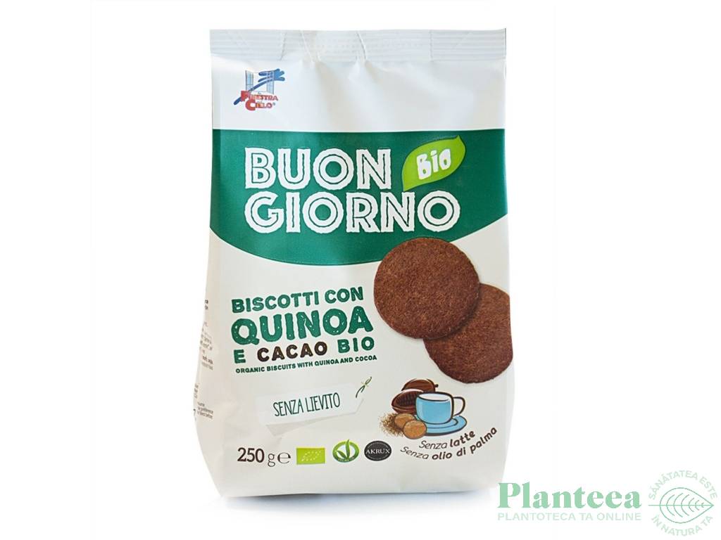 Biscuiti vegani quinoa cacao BuonGiorno eco 250g - LA FINESTRA SUL CIELO