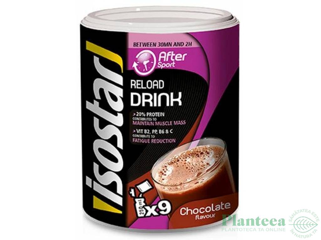 Bautura instant dupa sport Reload ciocolata cutie 450g - ISOSTAR