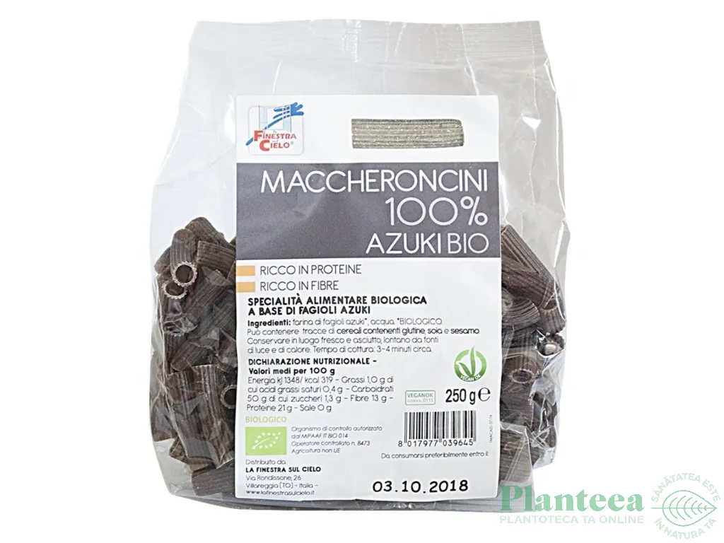 Paste maccheroncini fasole azuki eco 100% 250g - LA FINESTRA SUL CIELO
