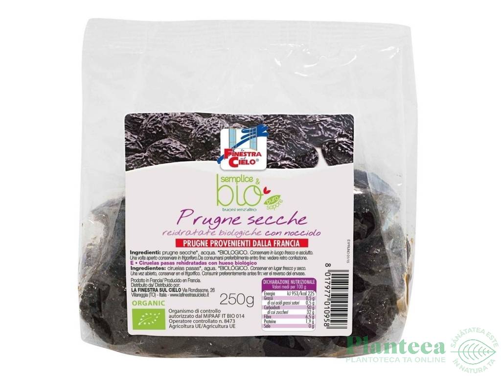 Prune uscate cu samburi eco 250g - LA FINESTRA SUL CIELO