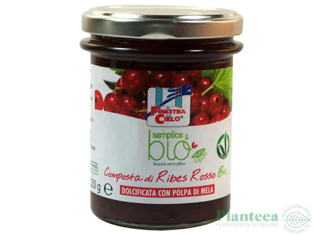 Gem coacaze rosii fara zahar eco 220g - LA FINESTRA SUL CIELO