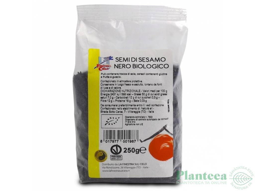 Seminte susan negru eco 250g - LA FINESTRA SUL CIELO