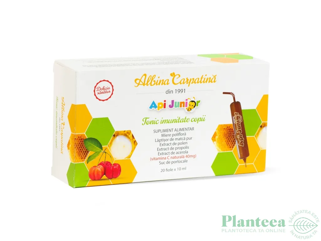 Fiole ApiJunior imunitate copii 20x10ml - ALBINA CARPATINA