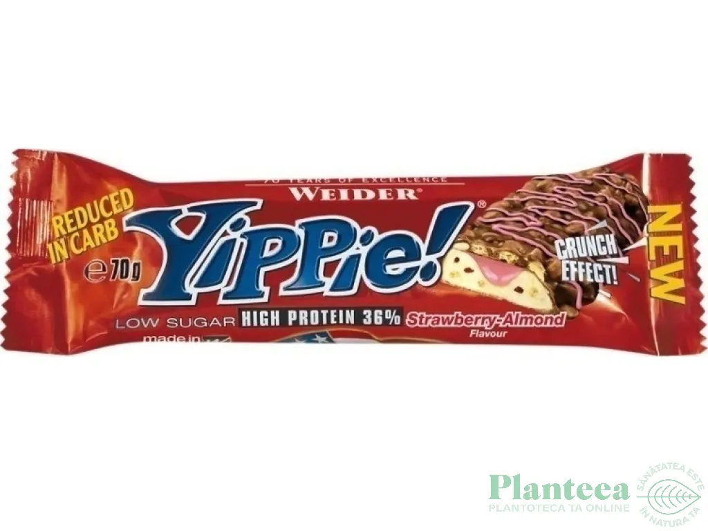 Baton proteic 36% Yippie capsuni 70g - WEIDER