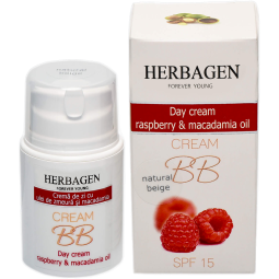 Crema BB zi ulei zmeura macadamia spf15 50g - HERBAGEN