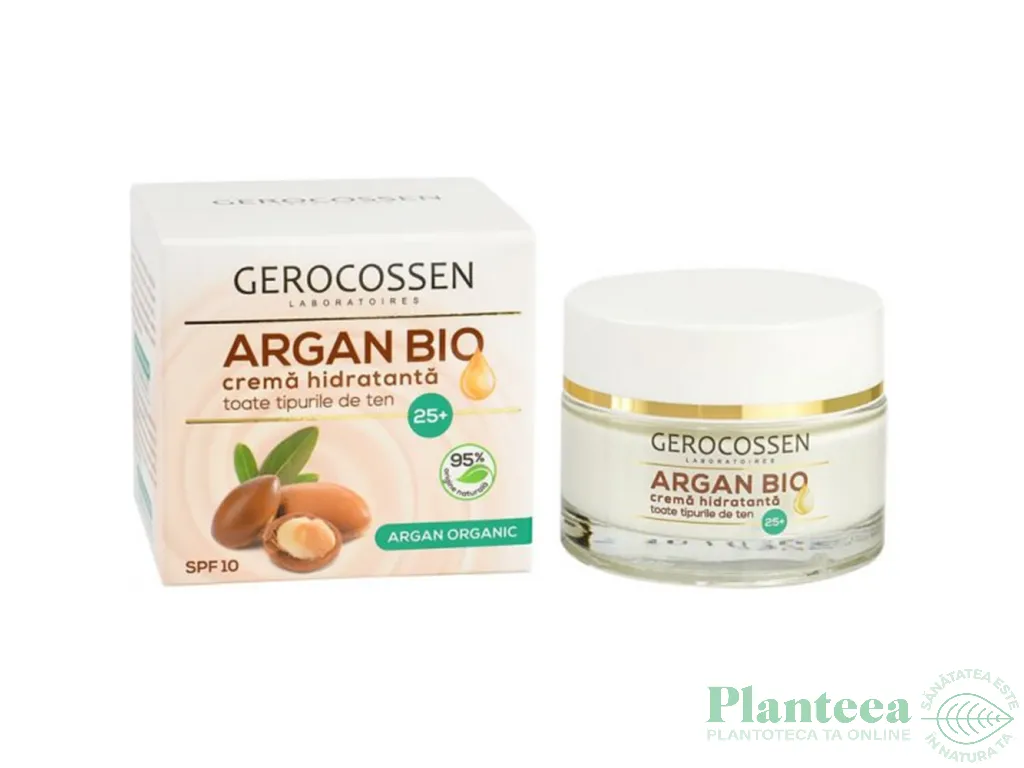 Crema hidratanta toate tipurile ten spf10 ArganBio 50ml - GEROCOSSEN