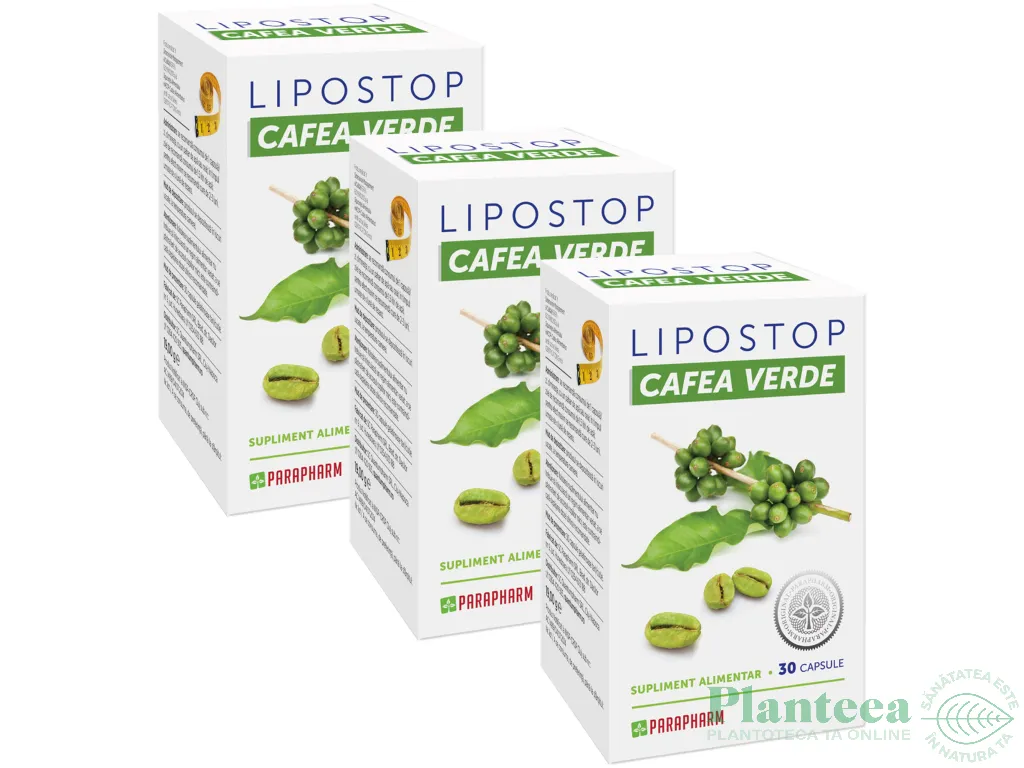 Pachet Lipostop cafea verde 3x30cps - PARAPHARM