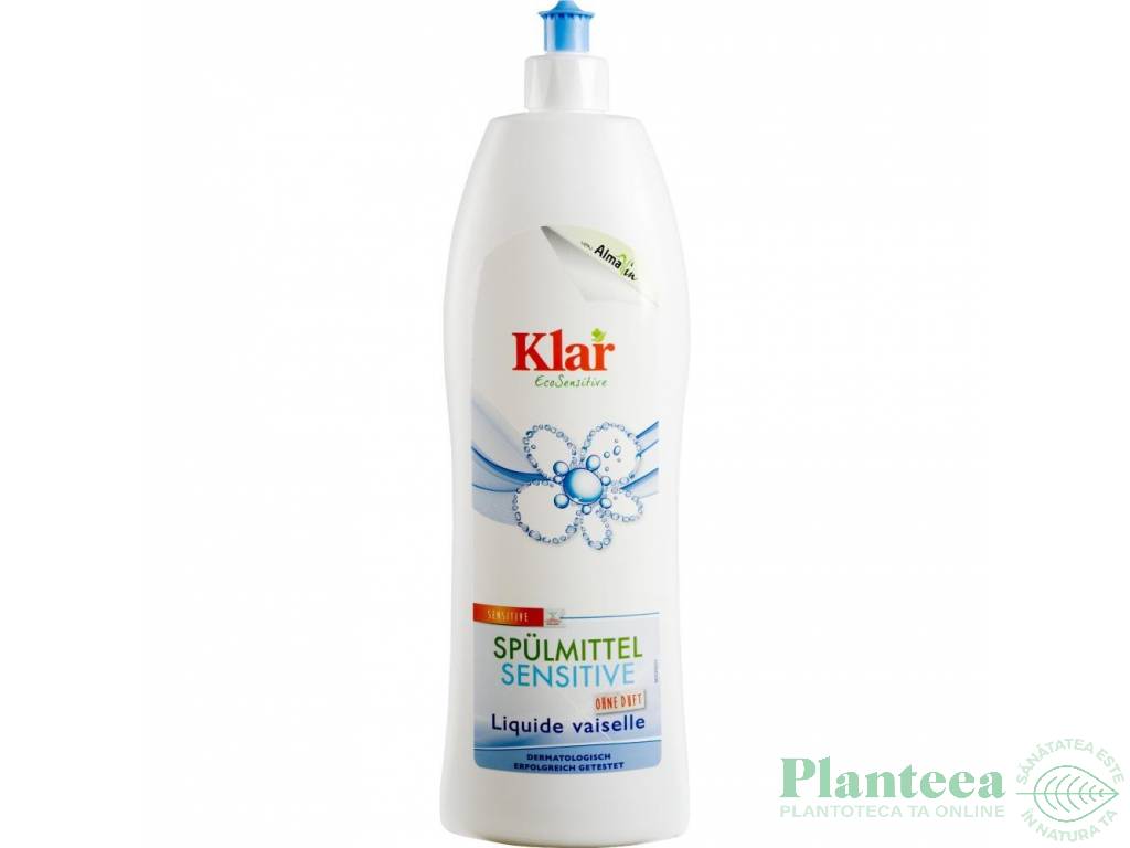 Detergent lichid vase fara parfum Sensitive 1L - KLAR