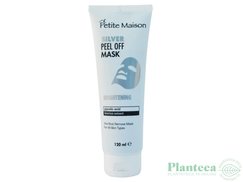 Masca fata exfolianta iluminatoare silver 120ml - PETITE MAISON