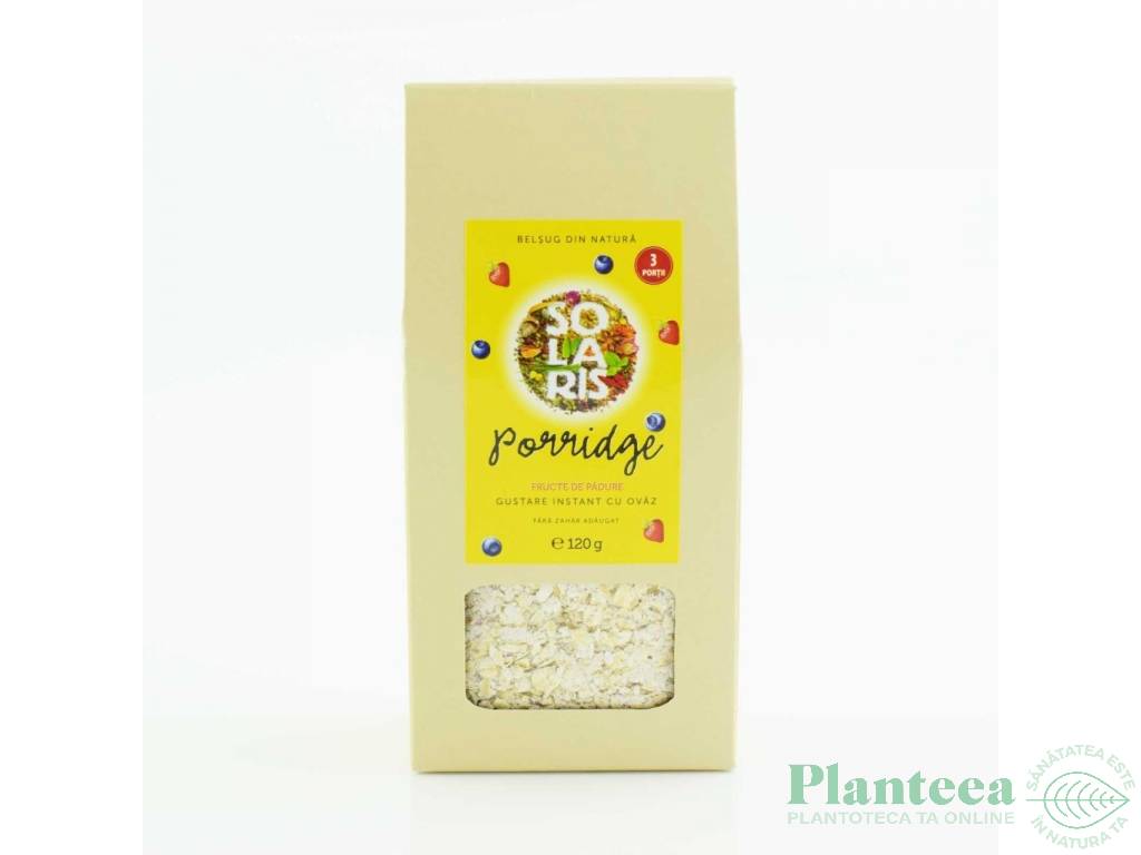 Porridge ovaz fructe padure fara zahar 3portii 120g - SOLARIS