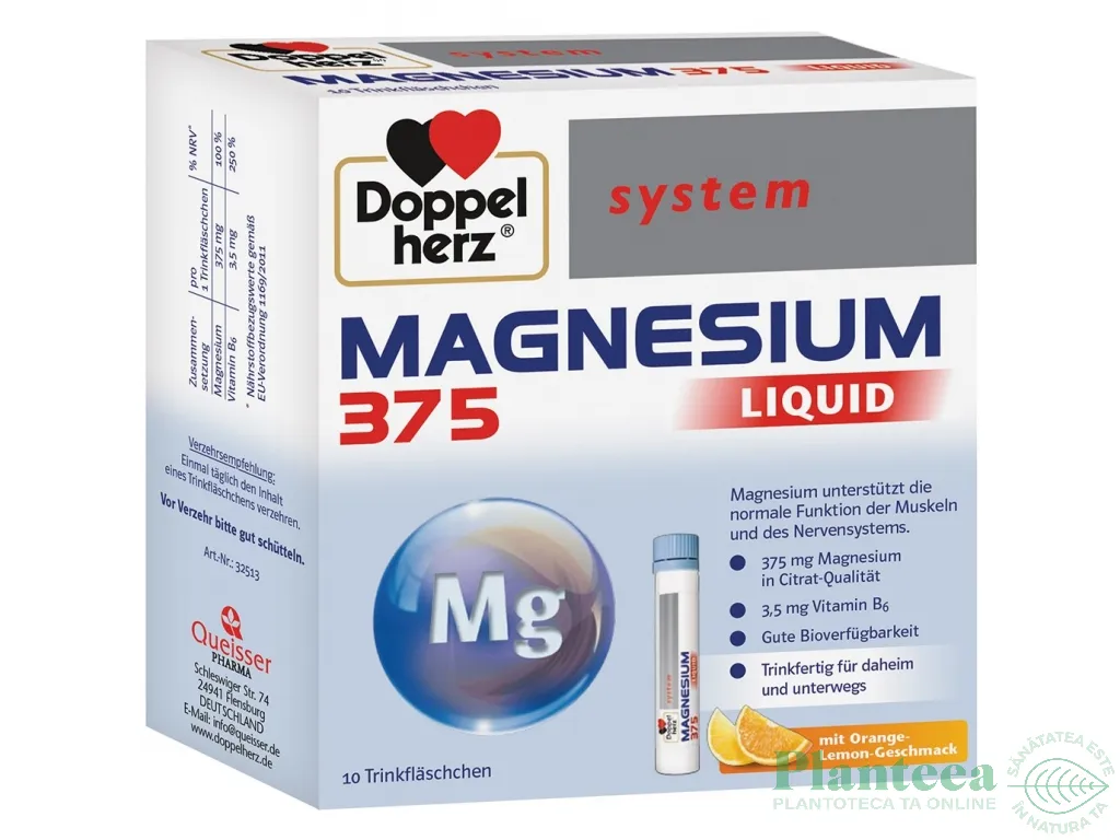 Magneziu B6 375mg liquid 10x25ml - DOPPEL HERZ
