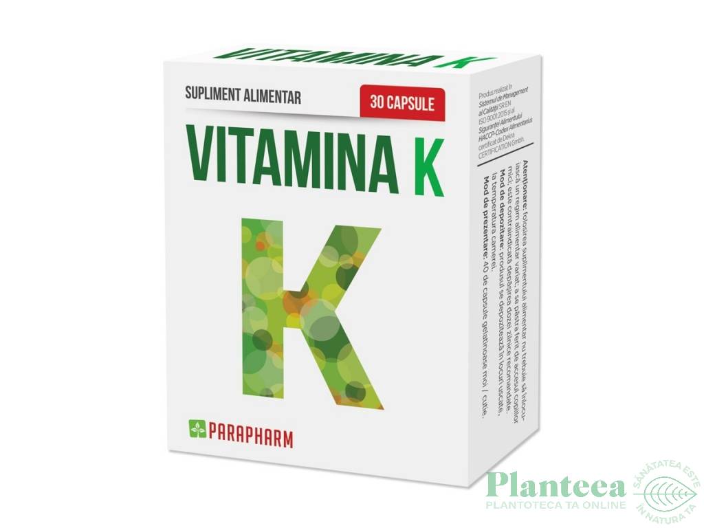 Vitamina K 100mg 30cps - PARAPHARM