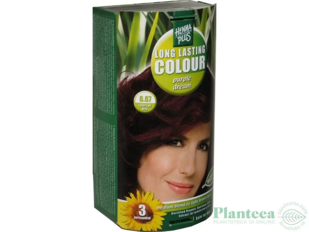 Vopsea par lunga durata nr6.67 purple dream 100ml - HENNAPLUS