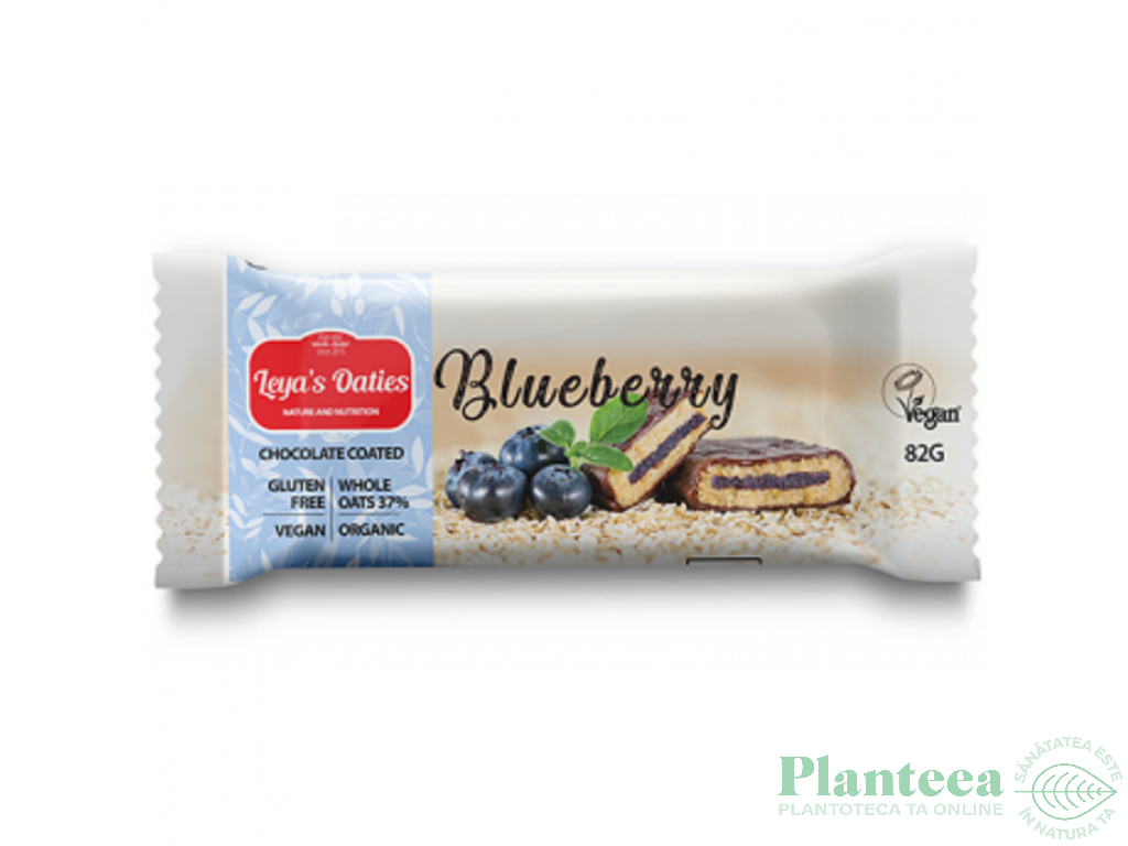 Baton ciocolata afine fara gluten eco 82g - LEYA OATIES