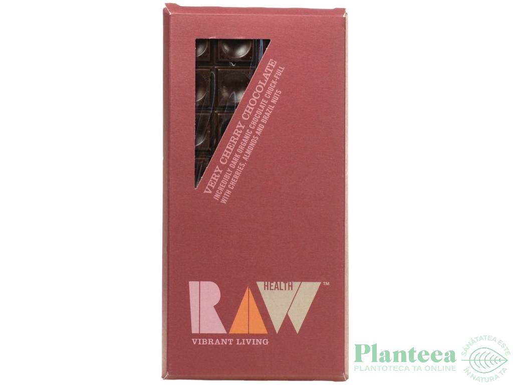 Ciocolata neagra 60% cirese raw eco 70g - RAW HEALTH