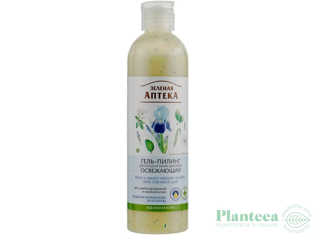 Gel peeling fata decolteu revigorant ten mixt/gras 250ml - ZELENAYA APTEKA