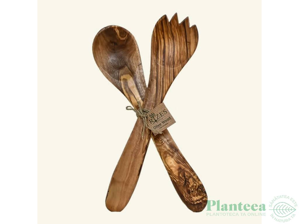 Set 2 spatule lemn maslin 25cm - RIZES CRETE