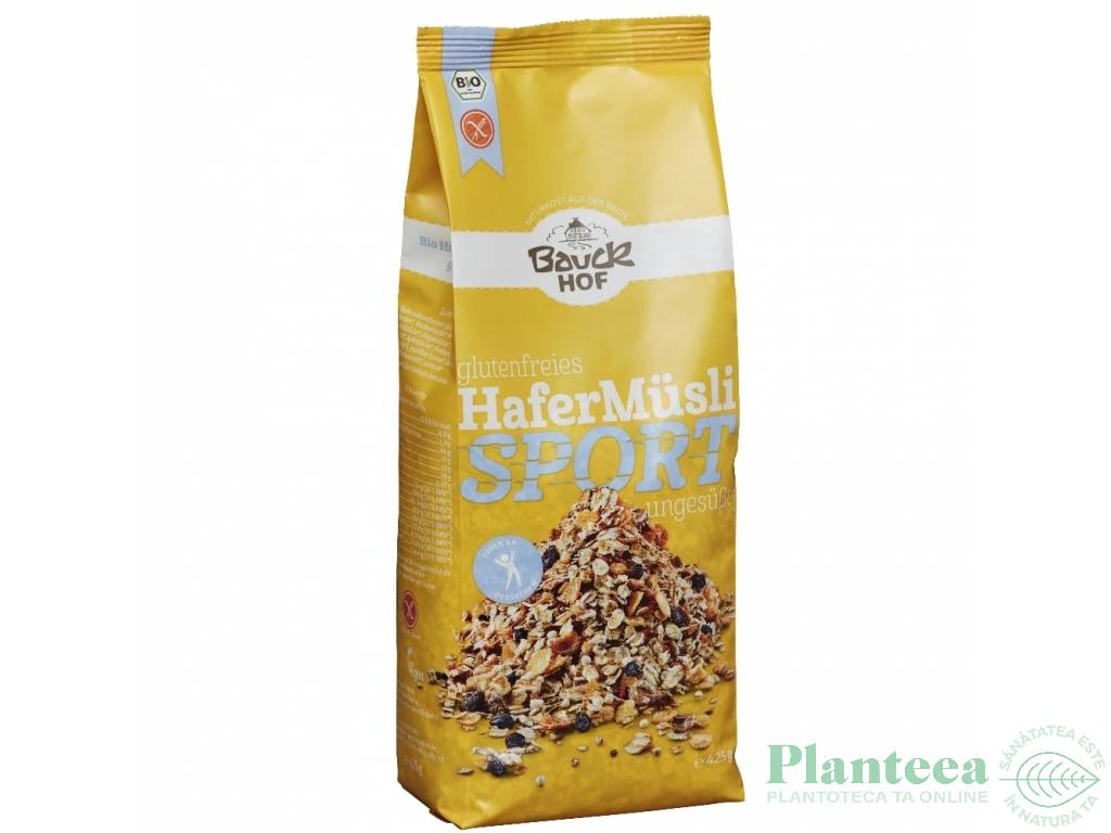 Musli ovaz proteic Sport fara gluten eco 425g - BAUCK HOF