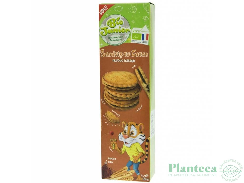Biscuiti sandvis crema cacao Bio Junior 185g - CEREAL BIO