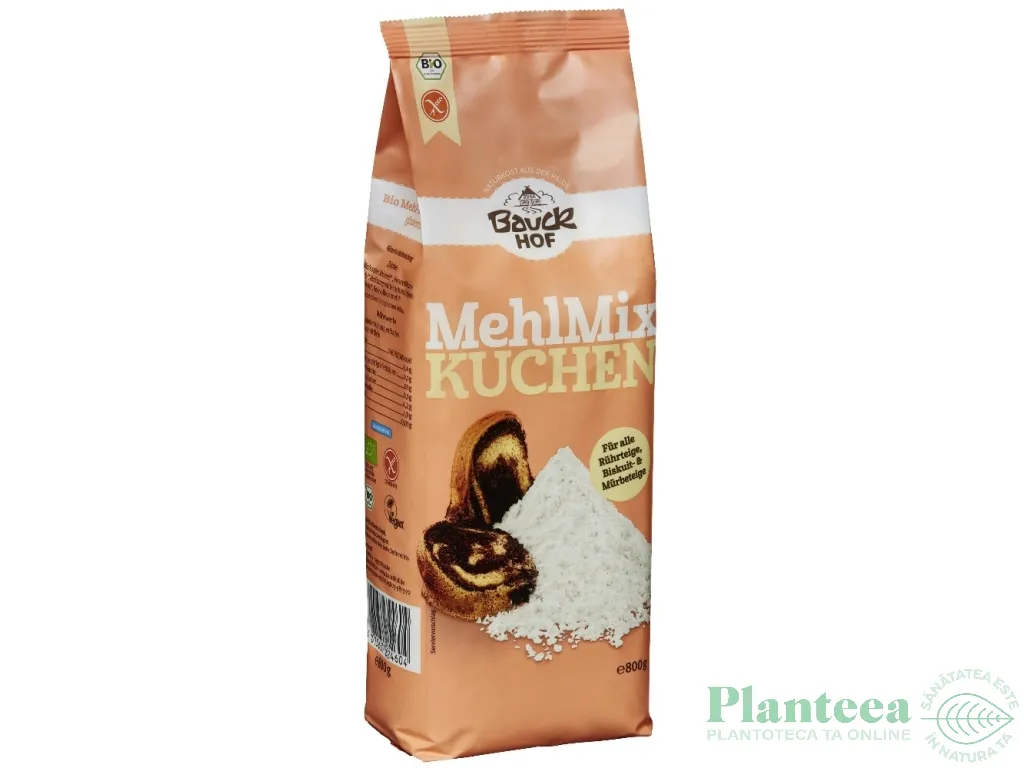 Premix aluat prajituri diverse fara gluten eco 800g - BAUCK HOF